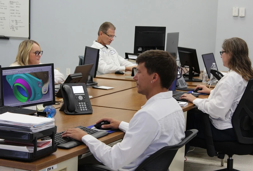 Group of employees working on Research and Development.